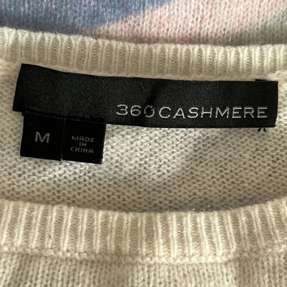 360 Cashmere Mara Tiger Stripe Skull Cashmere Sweater - Size Medium - Picture 8 of 10